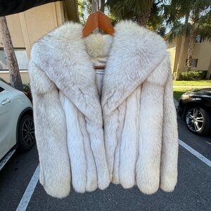 Luxurious White Fox Fur Coat